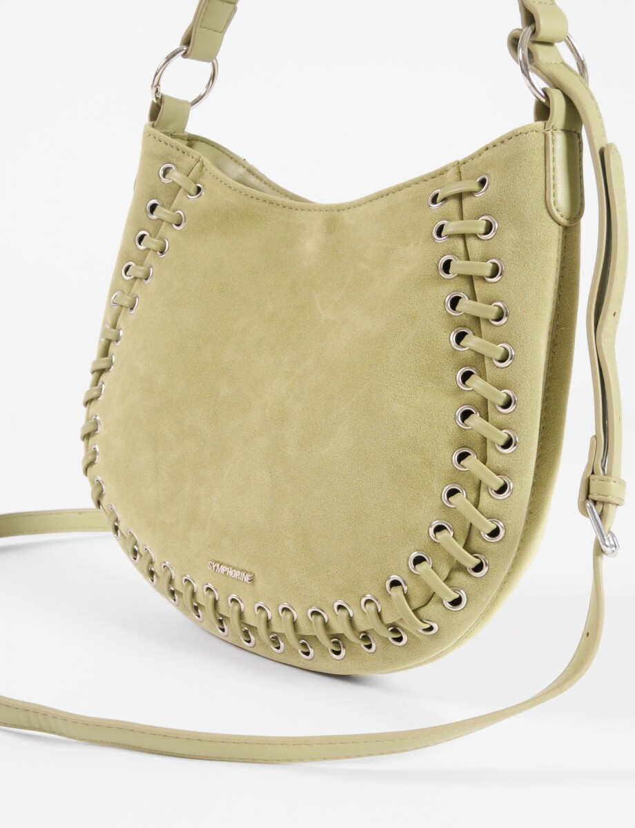 Cartera de hombro suede trenzado - lima 