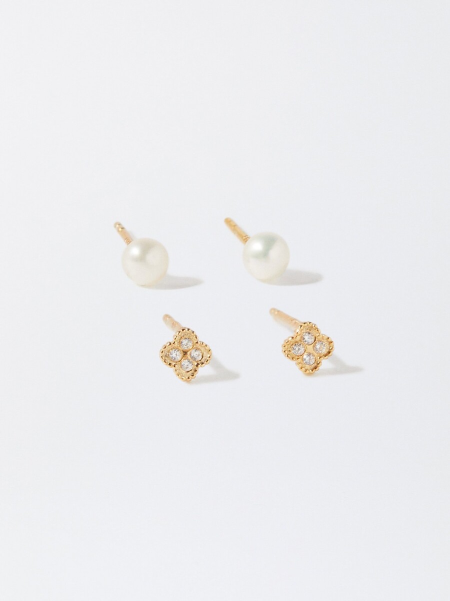 Pendientes De Platas 925 Con Perla De Agua Dulce blanco