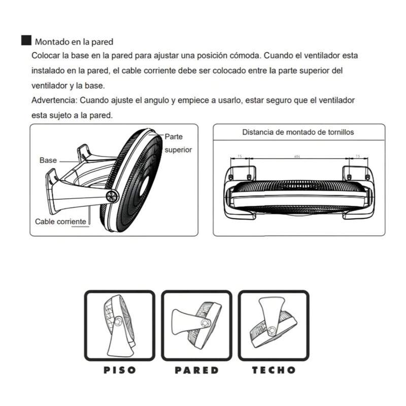 Ventilador turbo de Piso/ Pared Punktal con 5 aspas 50cm Ventilador turbo de Piso/ Pared Punktal con 5 aspas 50cm