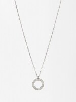 Collar Con Cristales - Acero Inoxidable plateado