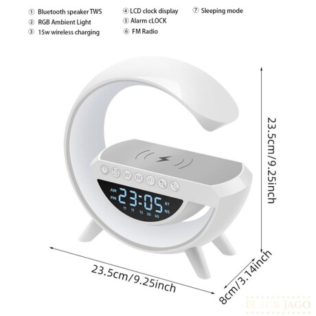 Parlante Bluetooth Inalámbrico c/ Carga Rápida Cel y Luz Led Blanco