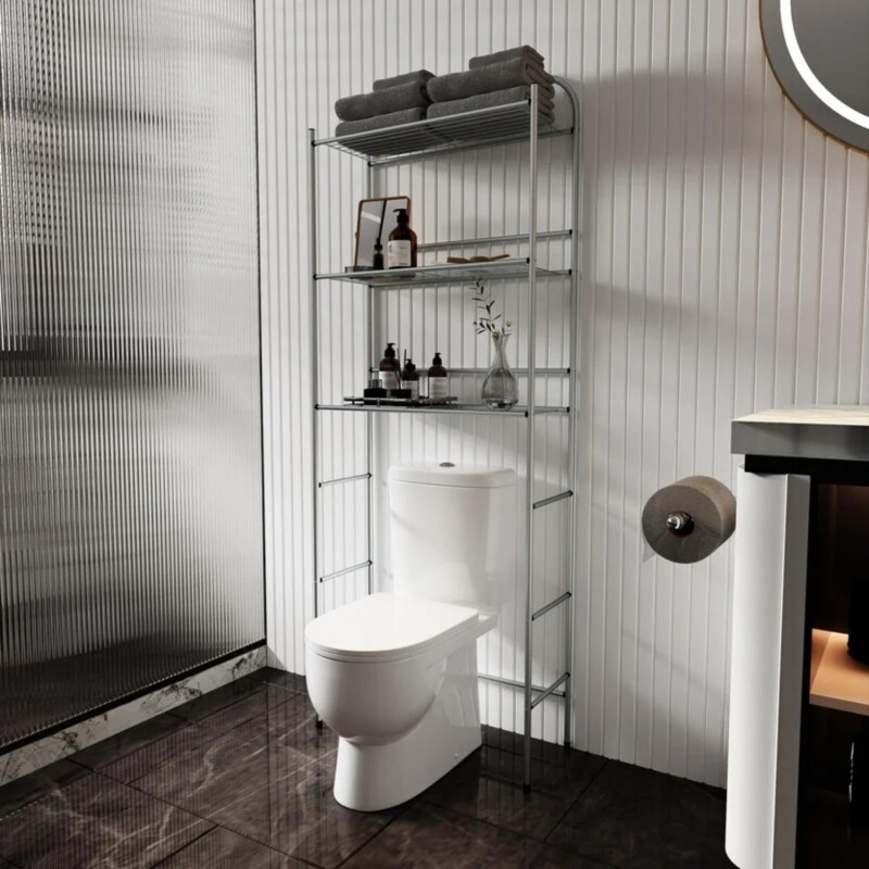 Mueble sobre inodoro Sensei D´Acqua 3 estantes Plateado