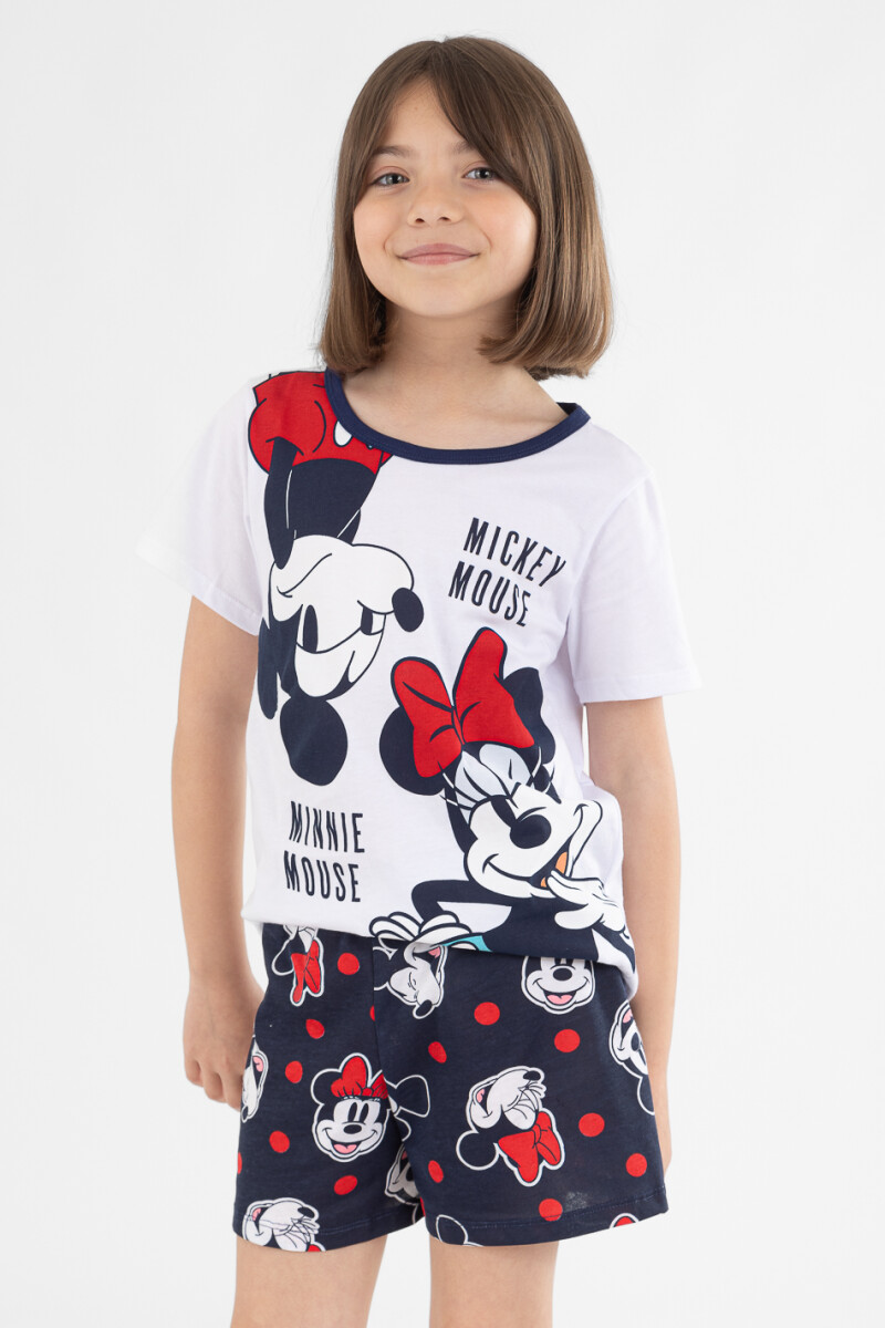 Pijama infantil minnie & mickey - Blanco 