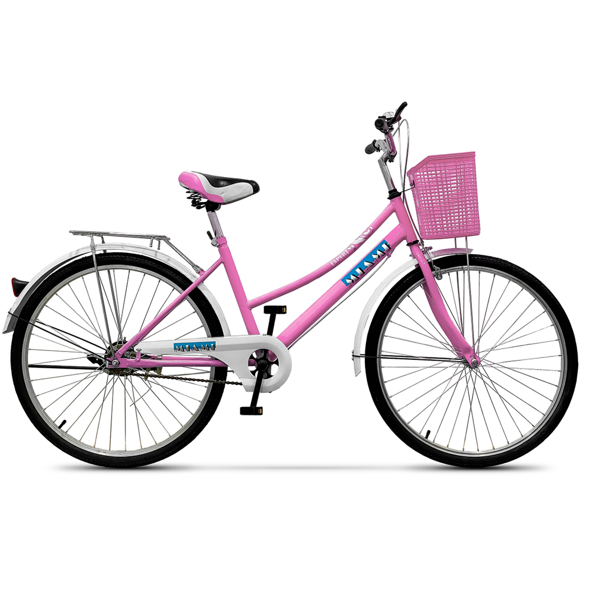 Cesta bicicleta New Looxs Asti niña 8 litros 26 cm acero rosa