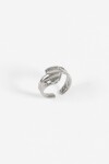 Anillo texture acero ajustable plateado