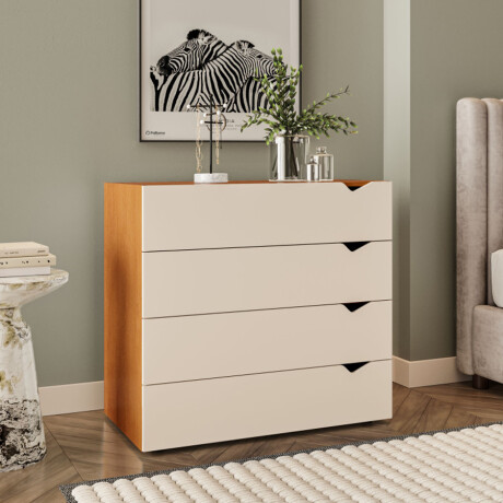 CÓMODA PORTO 4 CAJONES R.823 FREIJO/CREMA MARRON