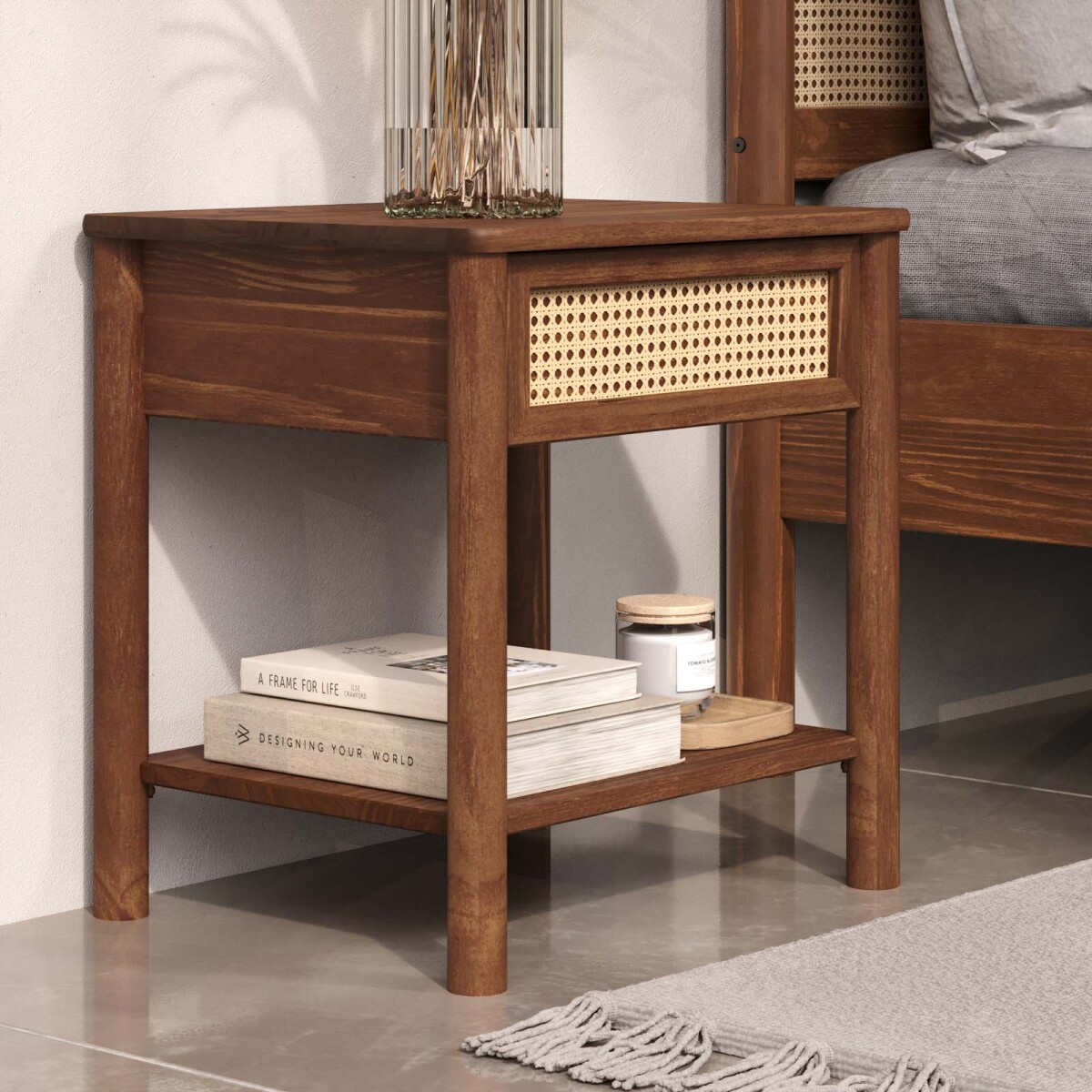 MESA DE LUZ - MADERA MARRON PALERMO 