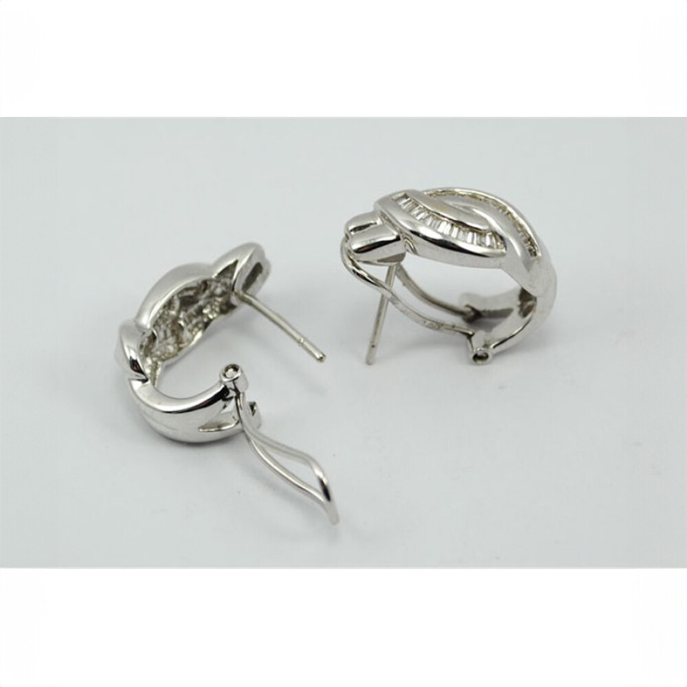 Caravanas Oro Blanco 18K Y Brillantes. C Caravanas Oro Blanco 18K Y Brillantes. C