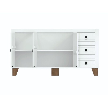 Promo Áereo 4 Puertas + Bajo Mesada Línea Naturale Blanco/Roble con Vidrios