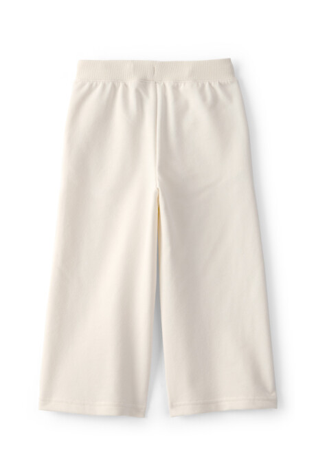 Pantalón deportivo de algodón, con pierna ancha, marfil Sin color