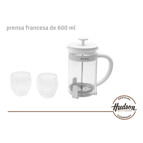 Set Hudson Cafetera Embolo 600 Ml + 2 Vasos Hudson Oficial Set Hudson Cafetera Embolo 600 Ml + 2 Vasos Hudson Oficial