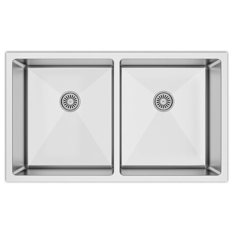 PILETA DE COCINA DOBLE ACERO INOXIDABLE 44.5X88.8X22.8 CM GAMAS DE GRIS