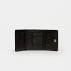 Billetera Cataluña En Cuero Grabado Croco Negro