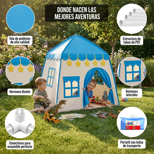 Carpa Casita Para Niños Chicos Casa Ventana Tipi Desarmable IMBACK Color Celeste Carpa Casita Para Niños Chicos Casa Ventana Tipi Desarmable IMBACK Color Celeste