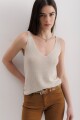 Musculosa Sira Beige Lurex