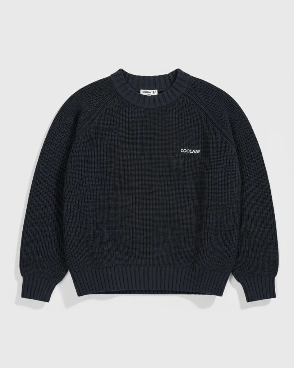 Coolway Buzo Tejido Black Knit Sweater 