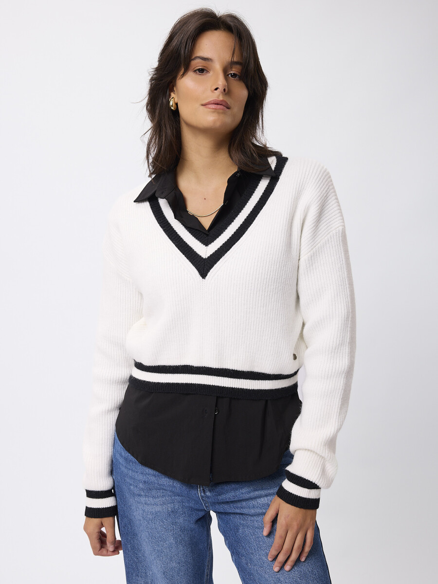 Sweater preppy - blanco 