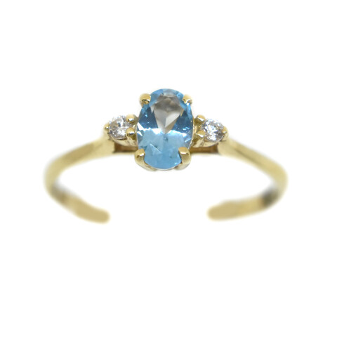 Anillo 9 Kilates con Topacio y Zirconias Anillo 9 Kilates con Topacio y Zirconias