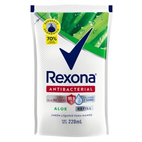 REXONA REPUESTO JABÓN LIQUIDO ALOE ANTIBACTERIAL 220ml REXONA REPUESTO JABÓN LIQUIDO ALOE ANTIBACTERIAL 220ml