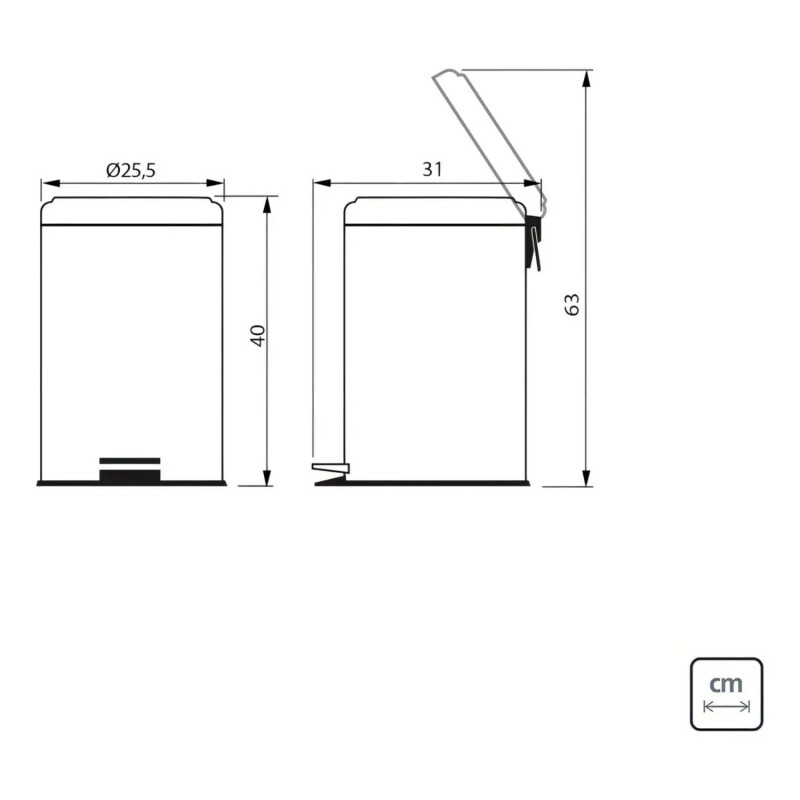 Papelera Basurero Tramontina con pedal y cubo plástico 12 L Papelera Basurero Tramontina con pedal y cubo plástico 12 L