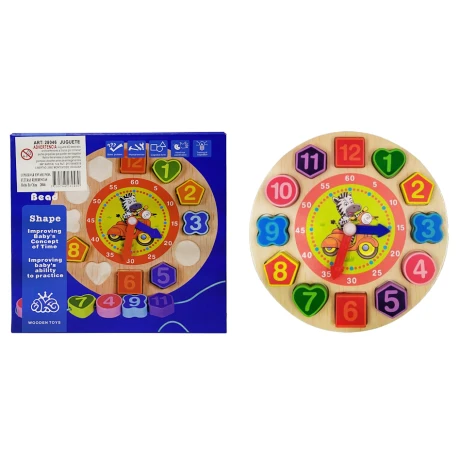 JUEGO DIDACTICO MADERA RELOJ 18X0.5CM CAJA JUEGO DIDACTICO MADERA RELOJ 18X0.5CM CAJA