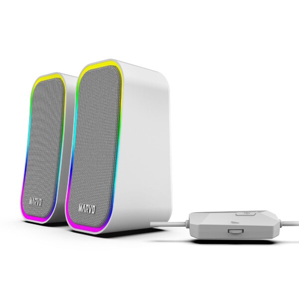 Parlante Gamer Pc Marvo Sg-285 2.0 Luz Rgb GRIS
