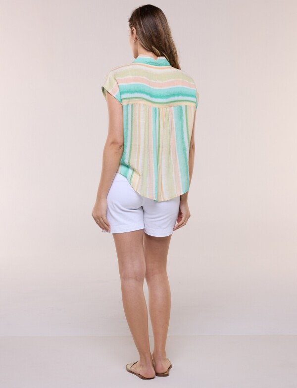 Camisa S/m Gasa MULTI/VERDE
