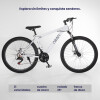Bicicleta Montaña 26 Cuadro Acero Freno Disco 21 Cambios Blanco