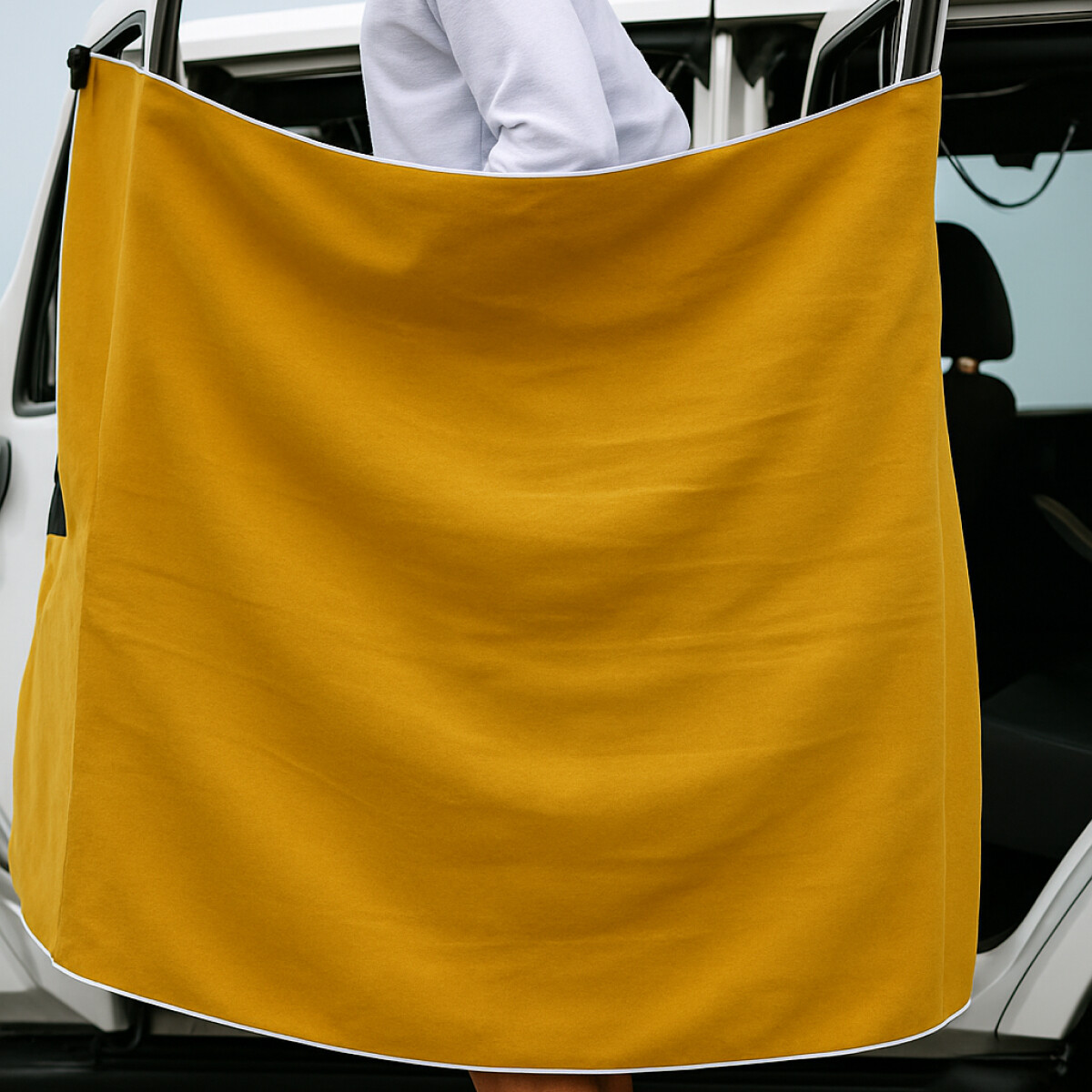 Toalla de microfibra imantada para playa o picnic - Naranja 