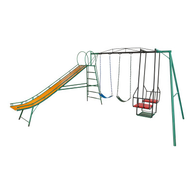 Juego Combinado Infantil con tobogán N°5. Silla doble y 2 hamacas de cincha. Juego Combinado Infantil con tobogán N°5. Silla doble y 2 hamacas de cincha.