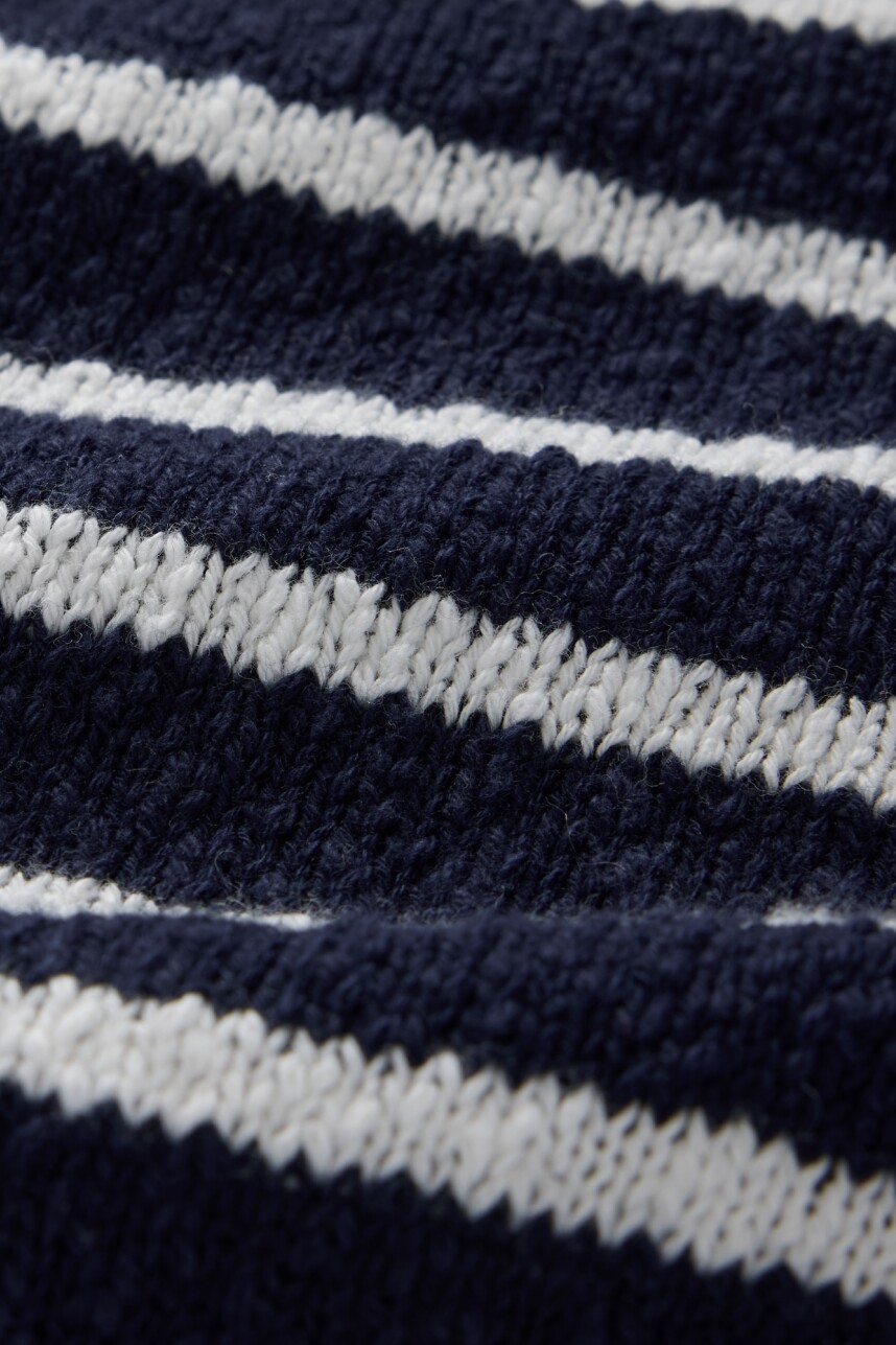 Buzo Algodòn Slub Mujer Navy Stripe