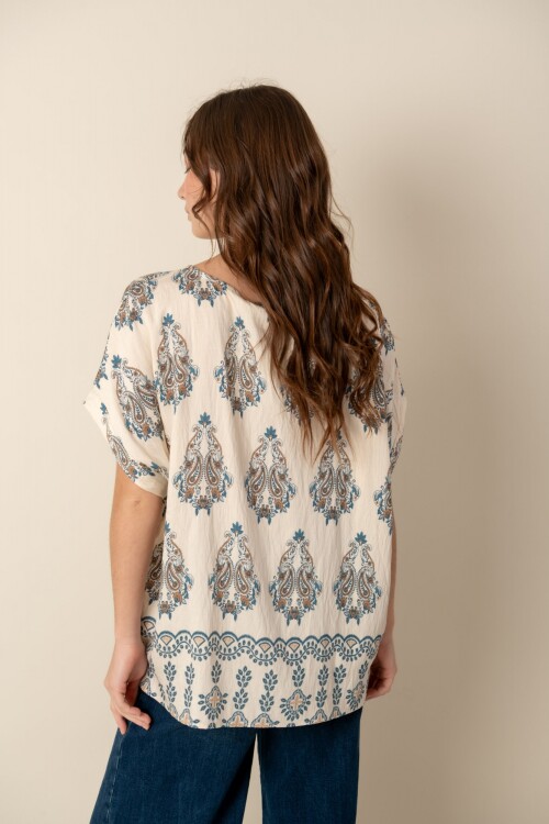 Camisa lino Blue