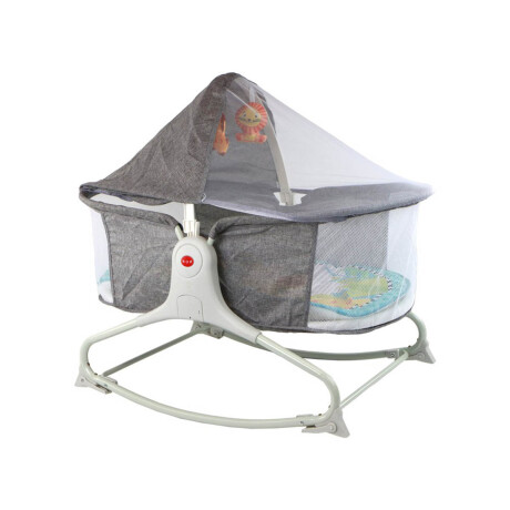 Cuna Bebe Mecedora C/ Sonido Y Movimiento Mosquit Gris