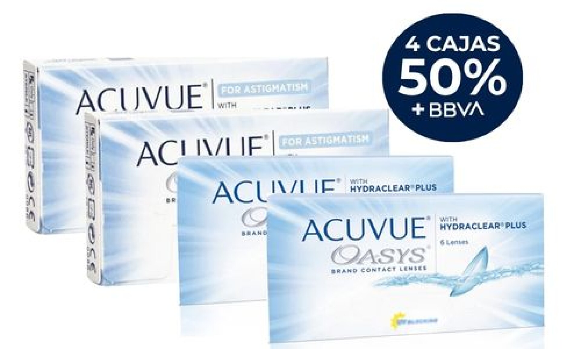 Promo 2+2 Acuvue Oasys Mix Esférico y Torico + Liquido Arlyt y Botella Acuvue De Regalo! 