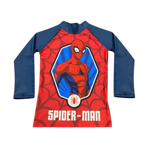 Remera UV Malla Infantil Varios Talles SPIDERMAN AZUL