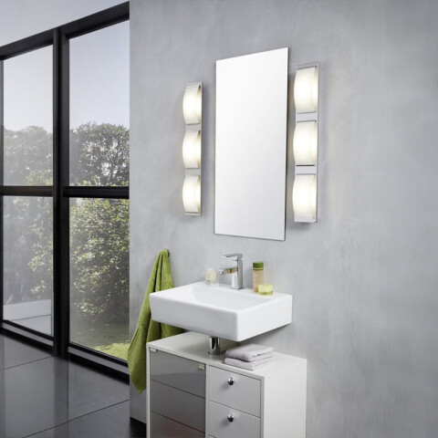 Lámpara de techo acero cromo dif.blanco 16W WASAO EG1192