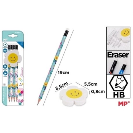 Lapiz MP x 4 + Goma Diseño Lapiz MP x 4 + Goma Diseño