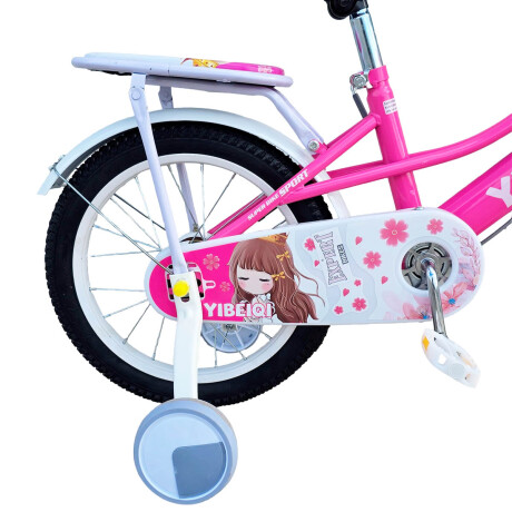 Bicicleta Paseo R16 Infantil Niña C/ Canasto y Accesorios Rosado