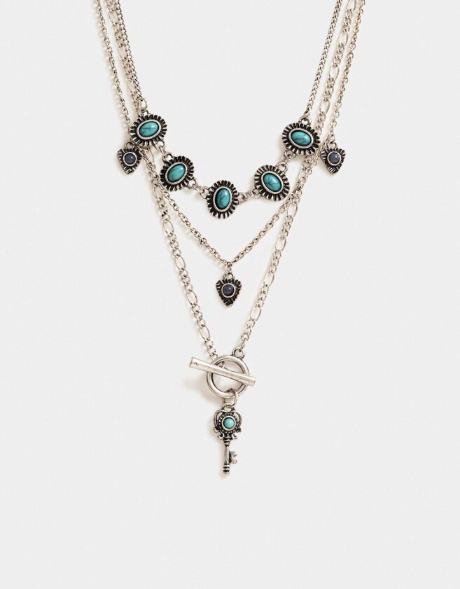 Collares Cortos Piedra Collar Corto De Metal - Plateado