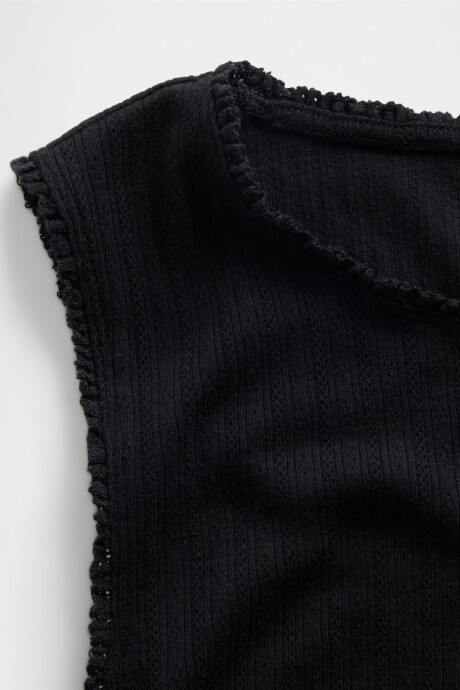 Musculosa Pointelle Mujer Black