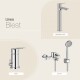 JUEGO DE GRIFERIA LAVATORIO ALTO DUCHA BIDET BRILLO BLEST CROMO