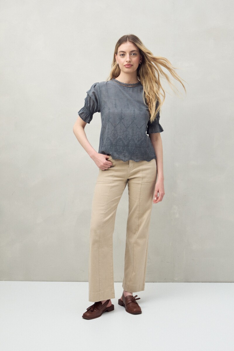 BLUSA MILAN Gris Crema