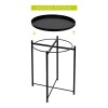 Mesa auxiliar con bandeja Lumax Metálica Redonda Stoke Negro