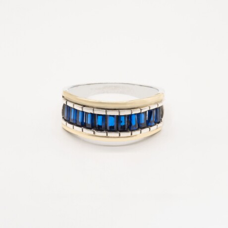 Anillo Bonjour Blue - Plata y Oro Anillo Bonjour Blue - Plata y Oro