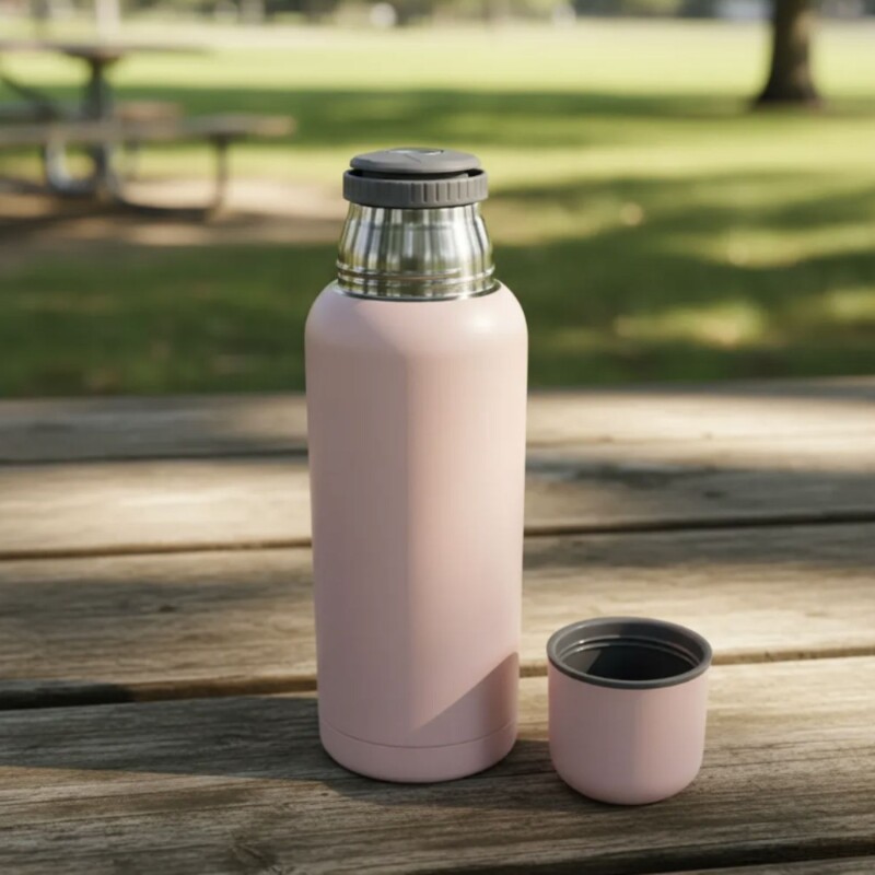 Termo Bala en acero inox de 1 lt Rosado