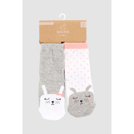 Pack x2 medias bebè con diseño con abs Estampado 2