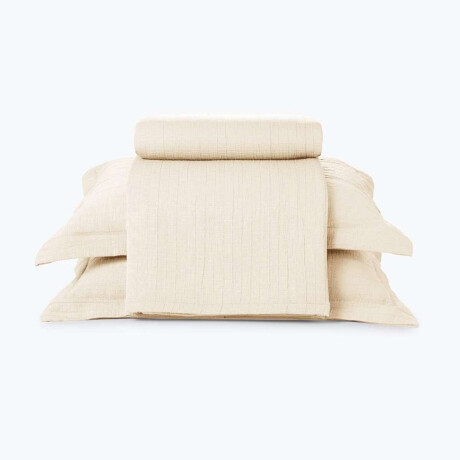 Juego Colcha y Funda Dohler King 100% Microfibra Marfil