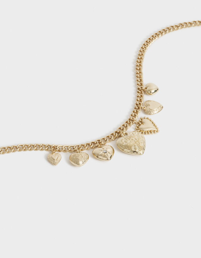 Collares Cortos Con corazón Collar Corto Con Multidijes Bubble - Dorado