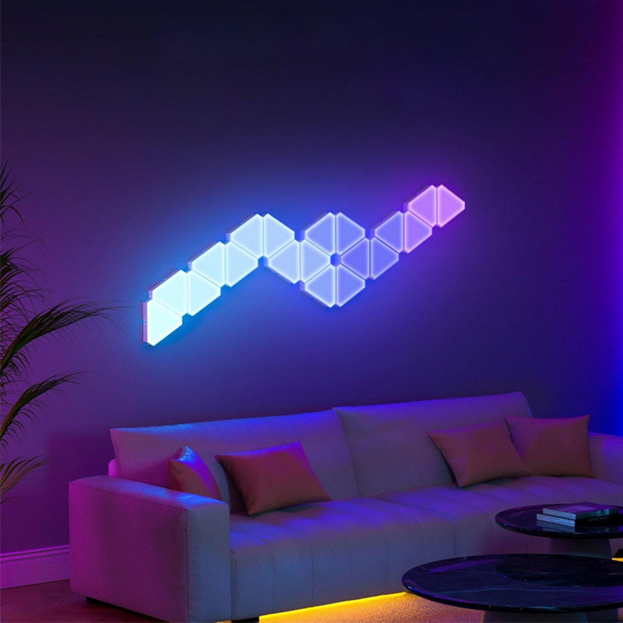 Panel LED gaming 10 triángulos RGB WIFI control RF - AI9472 — Fivisa