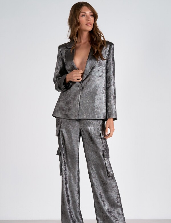 Blazer Satinado PLATEADO